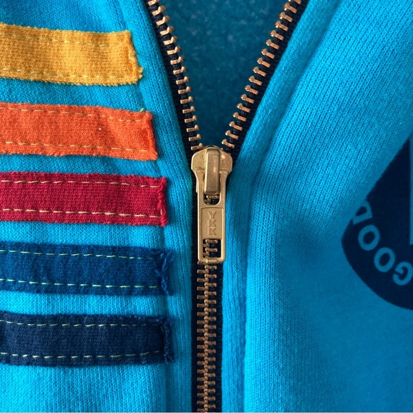 Aviator Nation Sz L Pacific Blue Hoodie Sweatshirt Eat Right Do Good Natreve - Picture 4 of 8